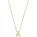 Kendra Scott Letters A-Z Pendant Necklace for Women, Fashion Jewelry, 14k Gold-Plated Brass