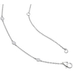 14K White or Yellow Gold Lab Grown Diamond By The Yard Necklace for Women, Bezel Set Round Diamonds Station Chain Necklace, F-G Color VS Clarity Adjustable 16-20 Inch Fine Jewelry (0.50-4.00 CT)