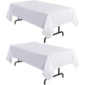 sancua 2 Pack White Tablecloth 60 x 102 Inch, Rectangle 6 Feet Table Cloth - Stain and Wrinkle Resistant Washable Polyester Table Cover for Dining Tables, Buffet Parties and Camping