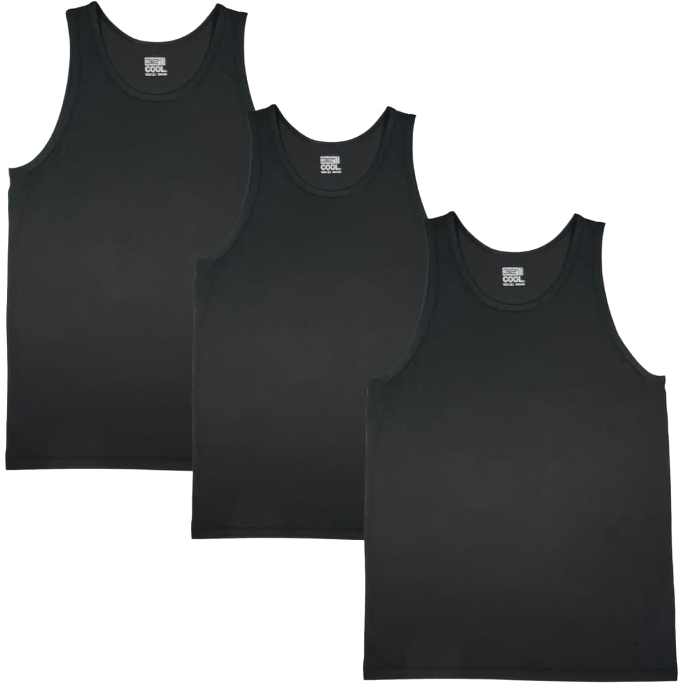 32 Degrees Comfort Mesh Tank Top, 3 Pack, X-Large Black