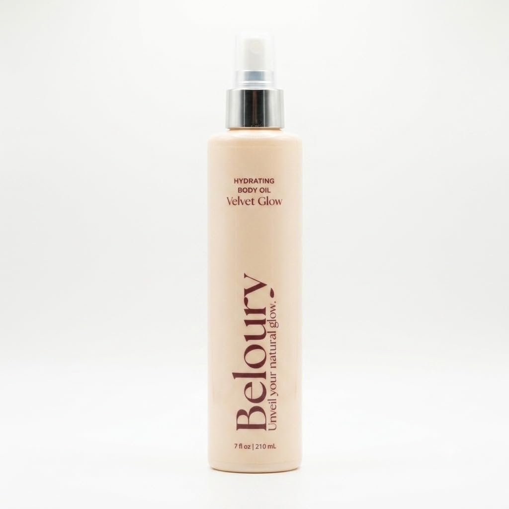 Velvet Glow Hydrating Body Oil 7Fl Oz Moisturizer For Dry Skin, Natural, With Argan Oil, Body Serum, After Shower Oil, Vegan, Nourishing, Clean Beauty, Paraben+Silicone Free, Vitamin E