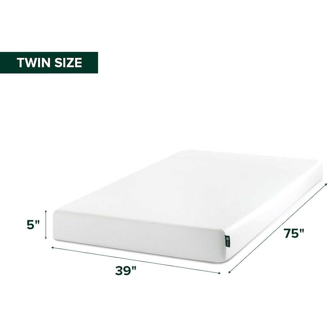 Zinus 5 Inch Twin Green Tea Memory Foam Mattress, Medium Firm Feel