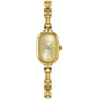 CARLIEN Women Vintage Petite Bracelet Gold Dainty Watch Small Oval Analog Quartz Watch Luxury Waterproof Ladies Diamonds Wristwatch