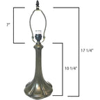 Nouveau Petal Metal Lamp Base, Dark Bronze Finish With Gold Highlights, Nicely Weighted, 17.25" Tall
