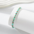XIJIN Natural Stone Beaded Anklets for Women Handmade Beach Boho Turquoise Beads Ankle Bracelet Jewelry Gift for Her