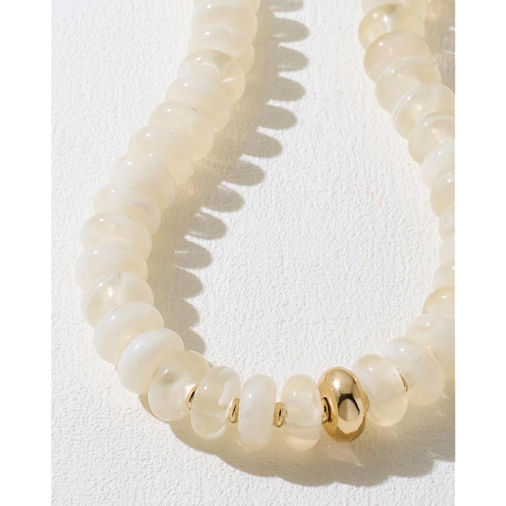 Mothers Day Gifts Chunky Beaded Choker Necklace for Women Statement Necklace with Gold Accent Adjustable Beach Summer Jewelry Trendy Boho Necklaces in Multiple Colors y2k Jewelry