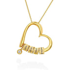 Personalized Charming Heart Necklace with Engraved Beads - Dainty Gift for Mom, Grandma, Her, Women - Custom Jewelry for Mother's day