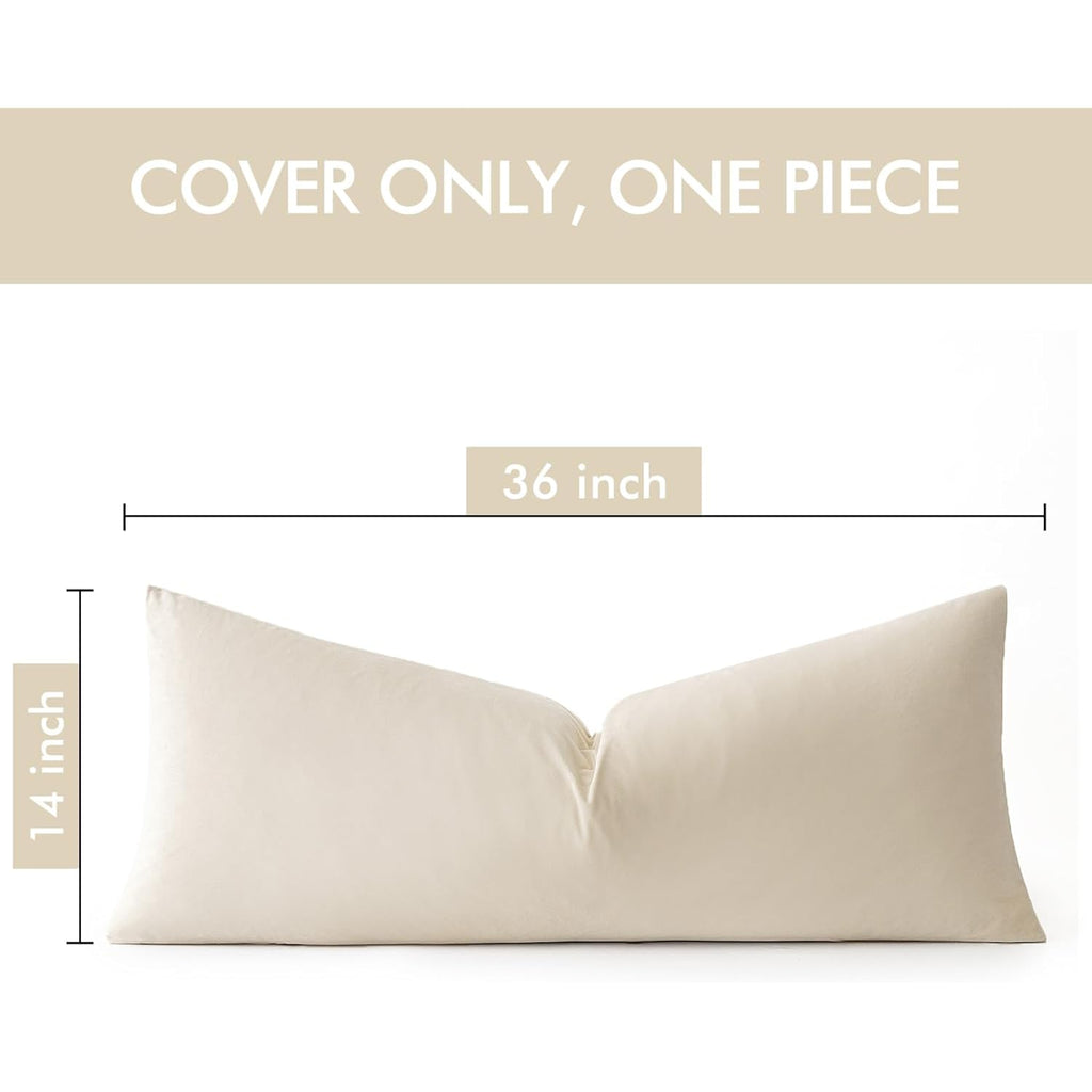 Miulee Velvet Pillow Cover Soft Luxury Decorative Throw Pillow Cover Single Rectangle Long Body Lumbar Cushion Case For Couch Sofa Bedroom Car Decor,14X36 Inch Cream White