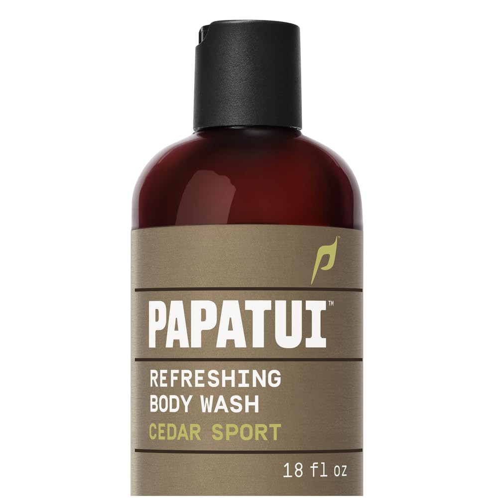 Papatui By Dwayne Johnson Refreshing Exfoliating Body Wash For Men | Hydrating & Made With Coconut Oil | Cedar Sport | 18 Oz