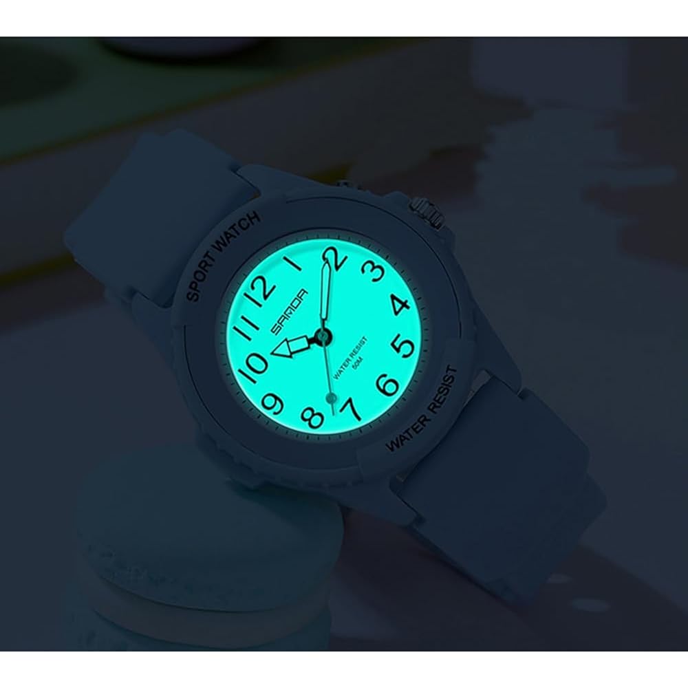 Womens Watches with Night Light, Waterproof Sports Watch, Analog, Quartz, Lightweight, Big Face