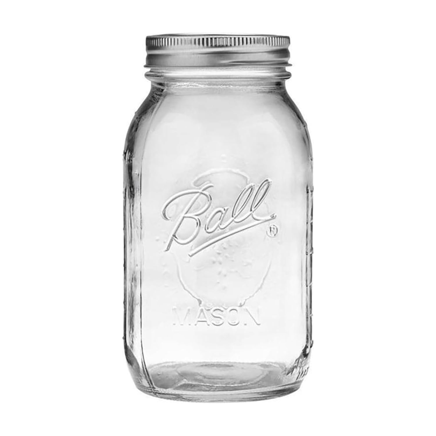 Ball Regular Mouth 32-Ounces Mason Jar with Lids and Bands, Clear,(Pack Of 2)