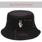 Cotton Bucket Hat for Women Men Summer Travel Sun Beach Bucket Cap, Unisex Outdoor Fisherman Hat Skeleton Fingers Black
