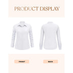 In'Voland Women'S Plus Size Button Down Shirts Long Sleeve Collared Casual Shirt Office Work Blouse Tops