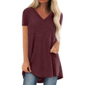 KKG Tops Tunics for Women to Wear with Leggings, Casual Loose Fit V Neck Short/Long Sleeves T Shirt