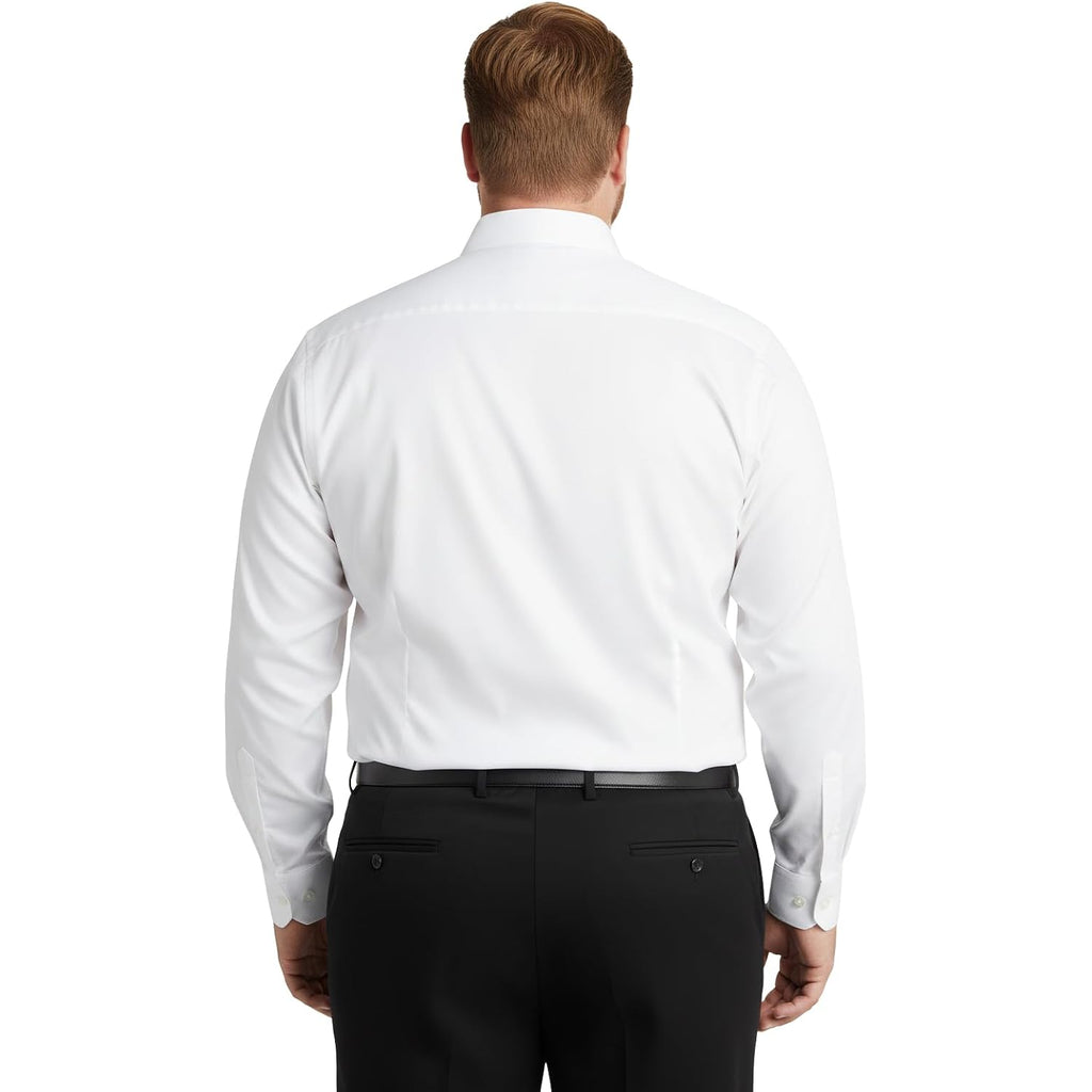 Mens Dress Shirts Long Sleeve Collared Stretch Solid Formal Wedding Dating Business Casual Button Down Shirt Pocket