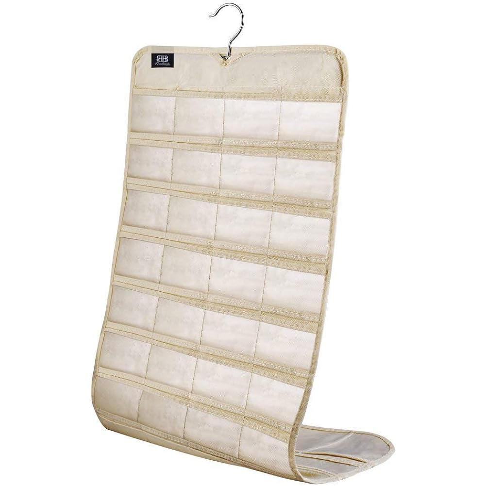 Hanging Jewelry Organizer,Accessories Organizer,80 Pocket Organizer For Holding Jewelries（Beige）
