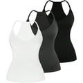 Soly Hux Women'S Plus Size V Neck Camisole 3 Packs Sleeveless Basic Tops Slim Fit Racerback Cami Shirts