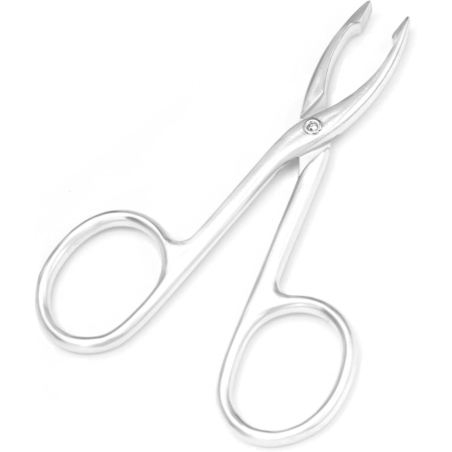 2 Pieces Tweezers Scissor Handle Straight Tip Scissor Shaped Eyebrows Tweezers for Hair Plucker Remover Facial Hair Eyebrows Care (Silver and Black)