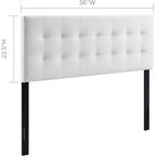 Modway Lily Biscuit Tufted Full Performance Velvet Headboard, White