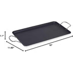 Imusa Double Burner Griddle Non-Stick 20-Inch, Black