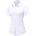 Button Down Shirts For Women Short Sleeve Dress Shirt Stretch Wrinkle Free Business Casual Office Blouse Work Tops