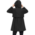 Baleaf Women'S Long Rain Coat Lightweight Packable Rain Jacket With Hood | Waterproof Windbreaker Rain Coat Adjustable Waist, Rain Jacket Women With 2 Deep Secure Zip Pockets