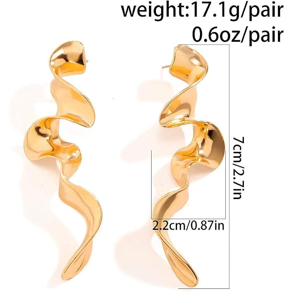 Fashion Gold Irregular Geometric Drop Dangle Earrings for Women Boho Silver Long Statement Earrings Abstract Earrings Jewelry Gift