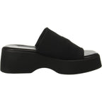 Womens Wedge Siides Sandals Platform Open Toe Slip On Elastic Band Wedges Shoes