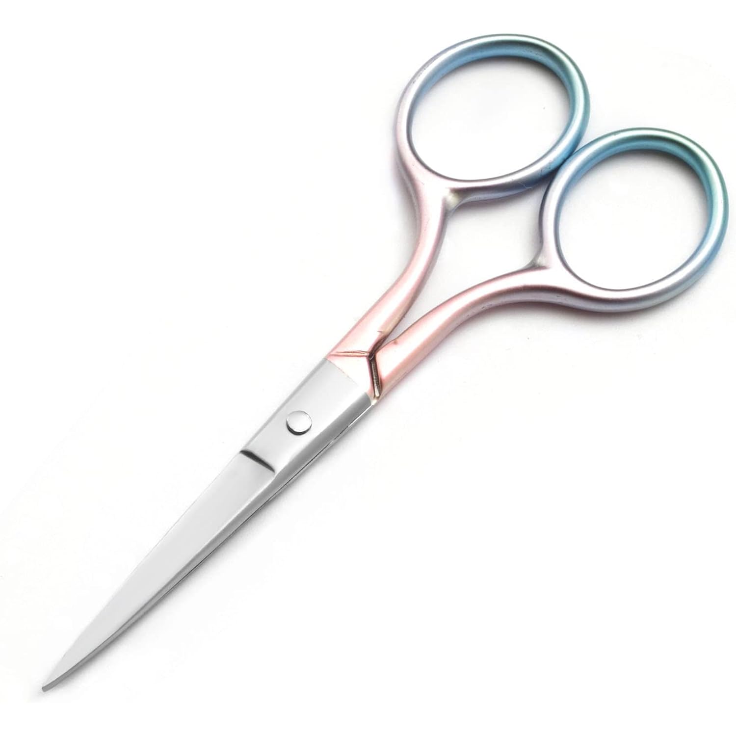 Multicolor Professional Grooming Scissors for Personal Care Facial Hair Removal and Ear Nose Eyebrow Trimming Stainless Steel Fine Straight Tip Scissors 3.9 Inch (Pink)