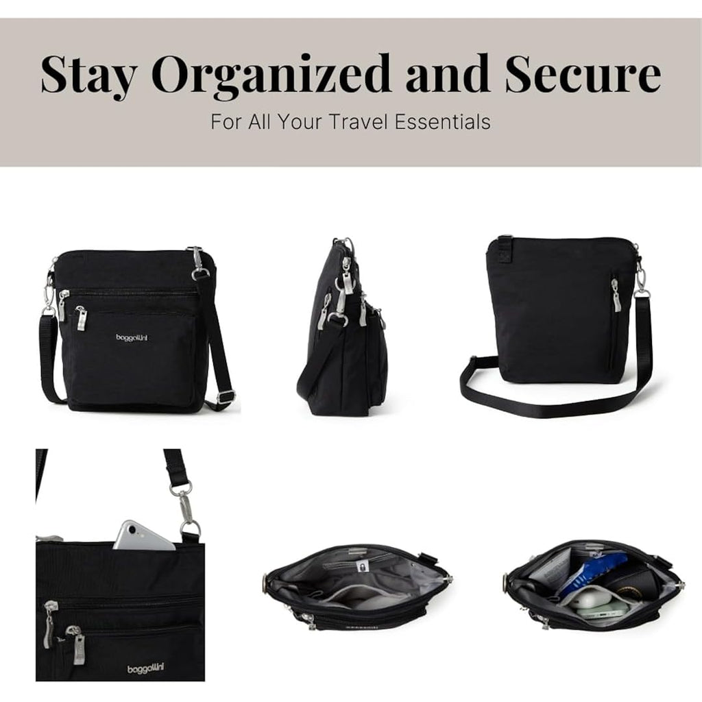 Baggallini Modern Pocket Crossbody Bag For Women, 8.5"X8.5" Handbag Purse With Rfid, Lightweight Water-Resistant