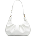 KKXIU Shoulder Bag Crescent Handbag Ruched Purse Underarm Bag Mini Hobo for Women,Detachable Gold Chain Crossbody Bag