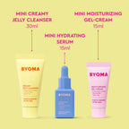 Byoma So Hydrating Set - Barrier Repair Skincare Set - Creamy Jelly Cleanser, Hydrating Face Serum & Ceramide Face Moisturizer For Dry Skin - Anti Wrinkle, Alcohol Free Skin Care - 30Ml, 15Ml, 15Ml