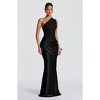 Memoriesea Women'S One Shoulder Pleated Formal Wedding Maxi Dress | Formal, Evening Gown