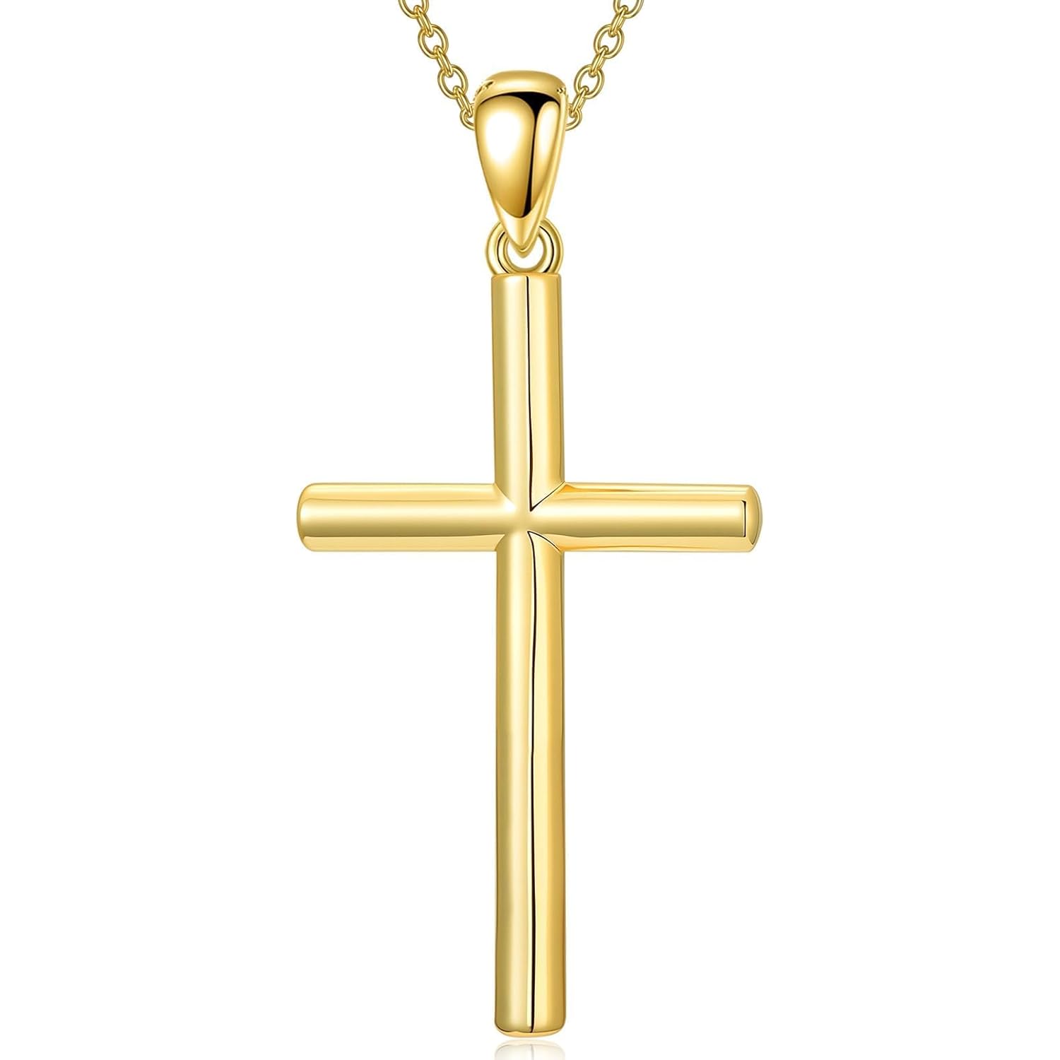 18K Gold Cross Pendant for Women Gold Cross Necklace 18K Gold Jewelry Religious Gift