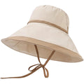 Sun Hats for Women-Large Wide Brim-Summer UV-Protection Outdoor Fishing Hat Packable Beach Bucket Cap Beige