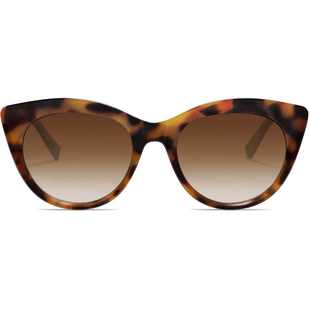 SOJOS Trendy Polarized Sunglasses for Women,Retro Cat Eye Womens Sun Glasses SJ2221 Tortoise/Brown