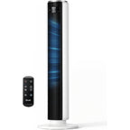 Levoit Tower Fan For Bedroom, 28Ft/S Fans That Blow Cold Air, 28Db Quiet | Standing Floor Fan For Room, 90° Oscillating, 5 Speeds 4 Modes & Temp Sensor, Bladeless, 12H Timer, Remoter, 36 Inch, White
