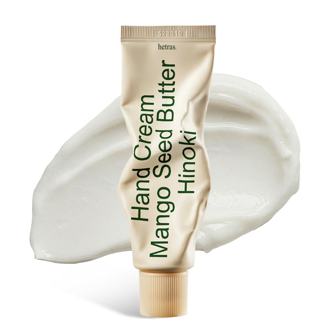 hetras. Perfume Hand Cream 1.69 oz., Hinoki - Cypress Forest Scent, Moisturizer for Dry Skin, Fast-Absorbing Hand Cream, Non-Greasy, Travel Size, Aesthetic Design, Long-Lasting Fragrance, Gift-Worthy