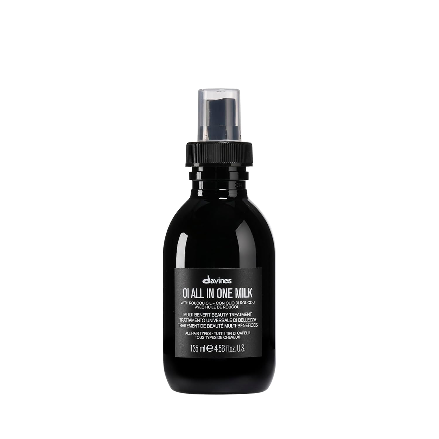 Davines OI All In One Milk, Hair Leave-in Conditioner Multi-Function Spray Treatment - Detangles, Controls Frizz & Heat Protectant - Weightless Antioxidant Roucou Oil Formula
