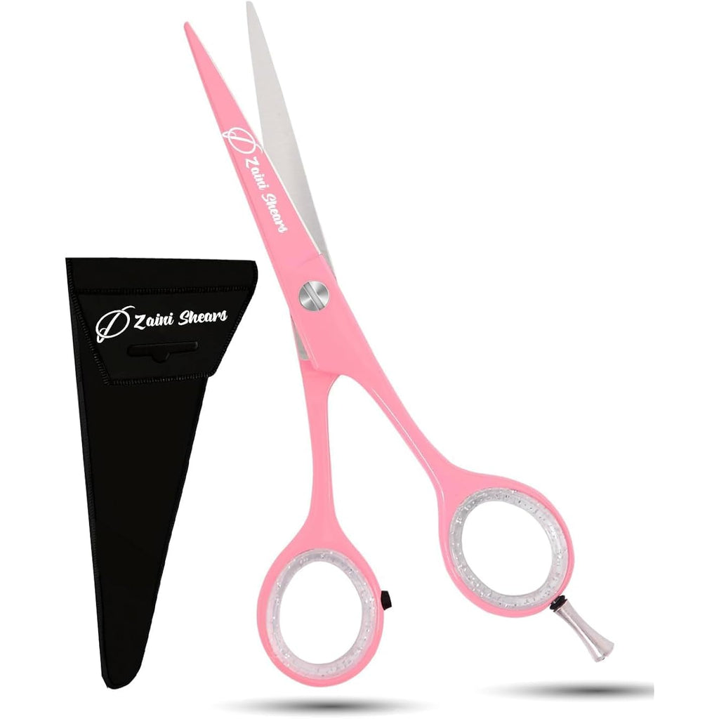 Hair Cutting Scissors Extremely Sharp Right-Hand Razor Edge - 5.5” Overall Length,Made Of 420C Japanese Stainless Steel Salon Scissors Professional Barber Haircut Scissors (Pink, 5.5'')