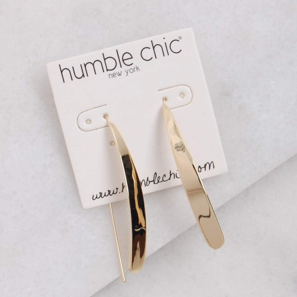 14K Gold Plated Bar Earrings for Women - Long Thread Dangle Earrings - Threader Drop Earrings - Hypoallergenic and Safe for Sensitive Ears