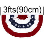 Flaglink 1.5X3Ft American Pleated Fan Flag Width Approx 90Cm - Us Patriotic Half Fan Bunting Flag 4 Pack