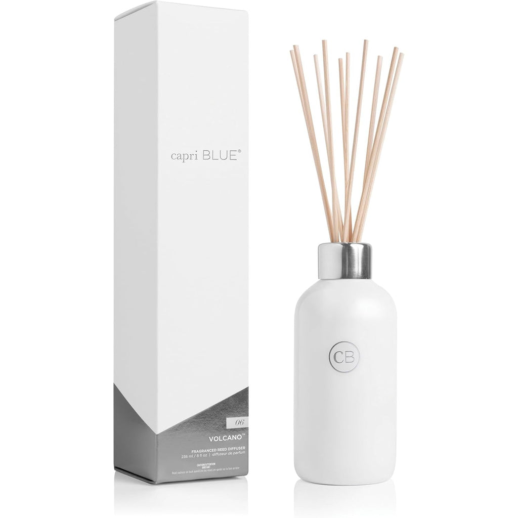 Capri Blue Volcano Reed Diffuser Set, Includes Reeds, Fragrance Oil, And Glass Bottle For Home Décor, Room Fresheners, White (8 Fl Oz)
