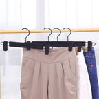 Pants Hangers With Clips, Skirt Hangers，360 ° Swivel Hooks Space Saving Hangers For Pants, Skirts, Clothes, Jeans (10Pack, Black)
