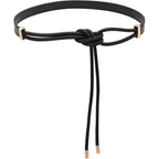 PU Leather Skinny Belts for Women Knotted Thin Waist Belt for Dresses