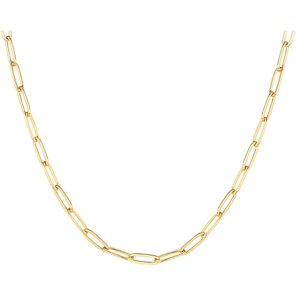 PAVOI 14K Gold Plated Curb Paperclip Box Sphere Bead Snake Herringbone and Figaro Chain Adjustable Necklace