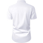 J.Ver Mens Short Sleeve Dress Shirts Solid Wrinkle Free Casual Button Down Shirt With Pocket