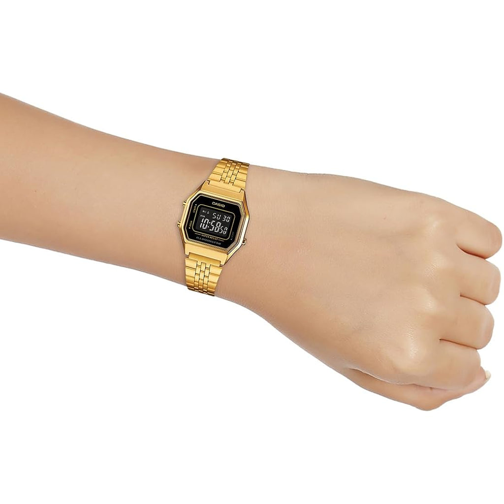 Casio Ladies La680Wga-1B Gold Metal Quartz Watch