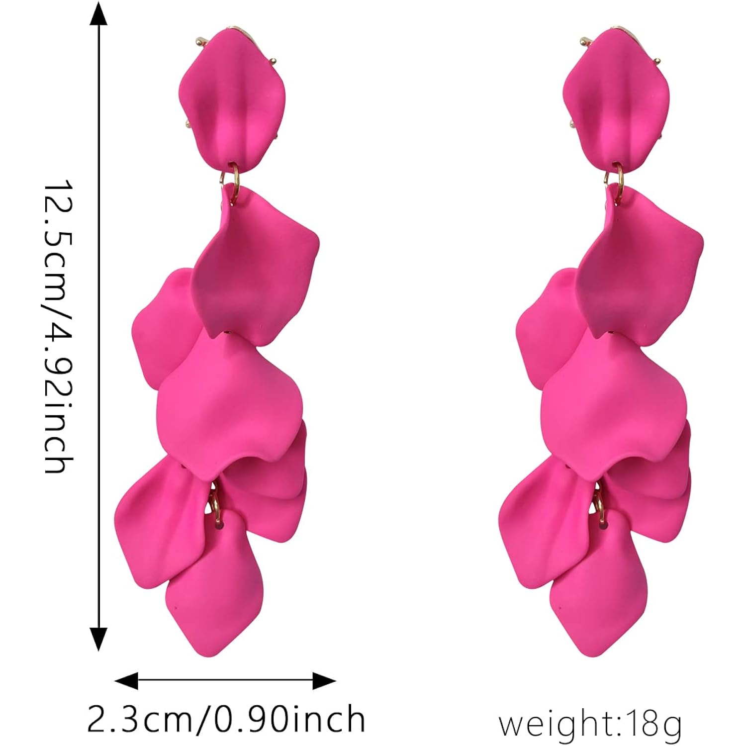 Long Acrylic Rose Petal Earrings Dangle Exaggerated Flower Earrings Drop Statement Floral Tassel Earrings for Women