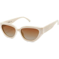 SOJOS Trendy Cute Cat Eye Polarized Sunglasses for Women Fashion Cateye Womens Sunnies SJ2237 Light Beige